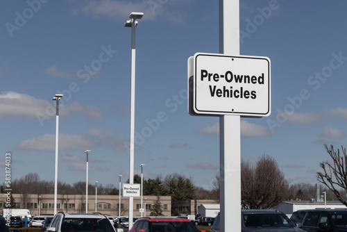 Used car display at a dealership. With supply issues, used and preowned cars are in high demand.