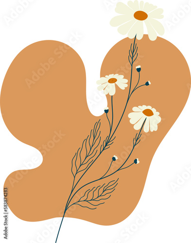 Abstract floral composition with daisies. Perfect for social media highlights.