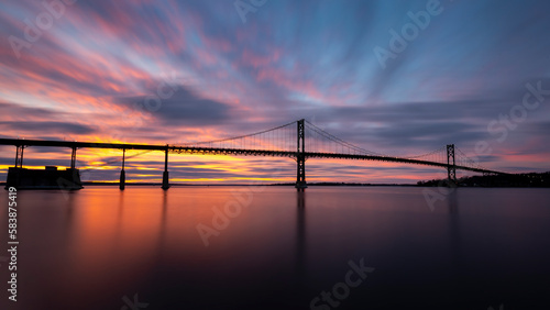 Sunset on Mount Hope Bridge, Rhode Island, New England