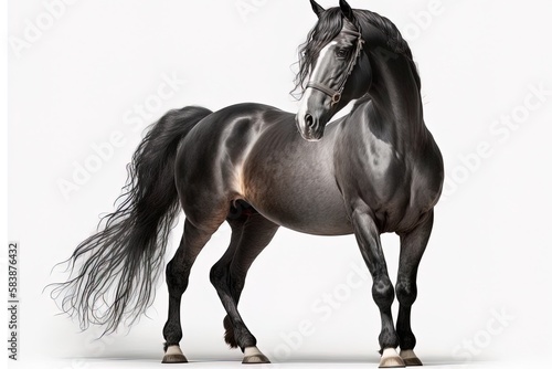 horse of the belgian warmblood breed, age 6, isolated on white Generative AI photo