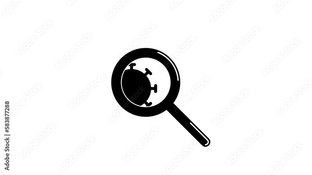 Animated scientist doctor magnifying glass detects dangerous microbe virus. Scientific research to prevent infection. Cartoon looped video isolated on white background Animated scientist doctor magnifying glass detects dangerous microbe virus. Scientific research to prevent infection. Cartoon looped video isolated on white background