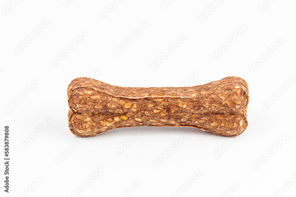 Dog food isolated on white background. Dog bone on white background. Dog food isolated on white background. Dog bone on white background.