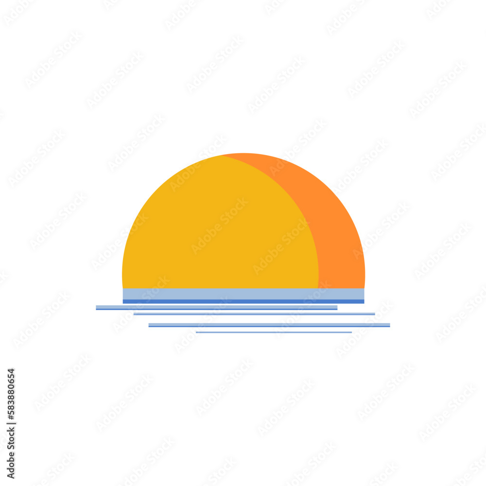 Sunset. Vector logo, emblem, icon Sunset. Vector logo, emblem, icon