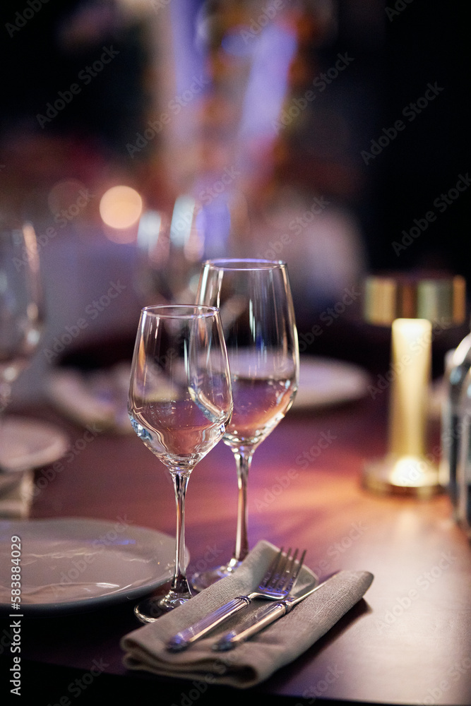 table setting at restaurant