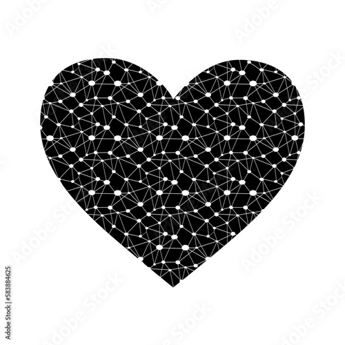heart Shape molecule or Atom background vector love tattoo