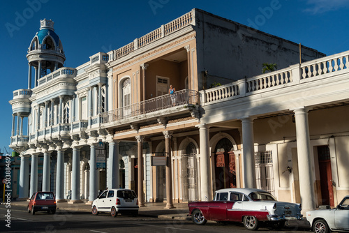 Palacio Ferrer, former sugar baron's mansion, with tower to watch his ships, in morning light, Cienfuegos, UNESCO World Heritage Site photo