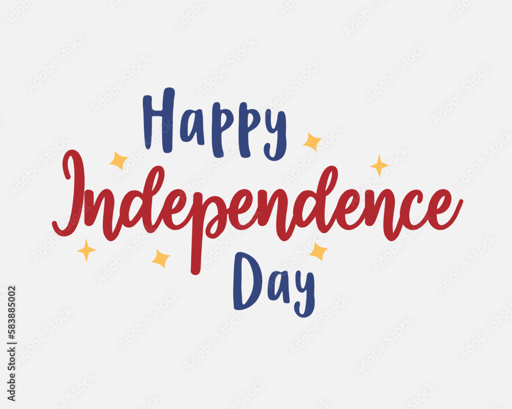 Happy Independence Day 4th of July quotes retro colorful typographic art on white background Happy Independence Day 4th of July quotes retro colorful typographic art on white background