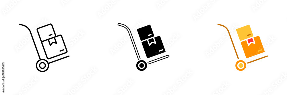 A vector illustration of a delivery box, which represents the transportation and delivery of goods or packages. Vector set of icons in line, black and colorful styles isolated. A vector illustration of a delivery box, which represents the transportation and delivery of goods or packages. Vector set of icons in line, black and colorful styles isolated.