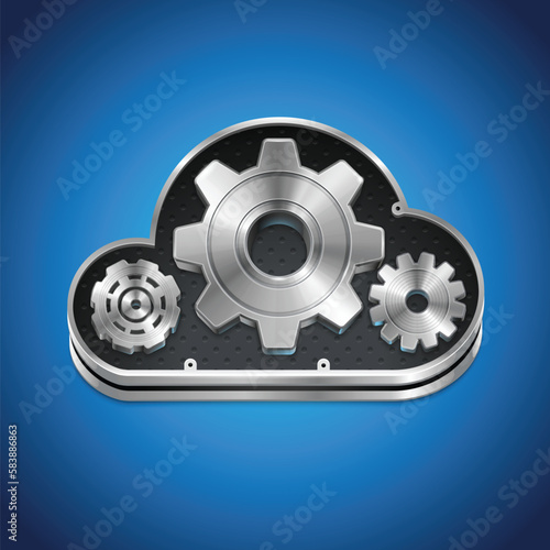 Hi-Tech networking concept. Business wireless cloud illustration. Cloud computing highly detailed icon. © Perfect Vectors
