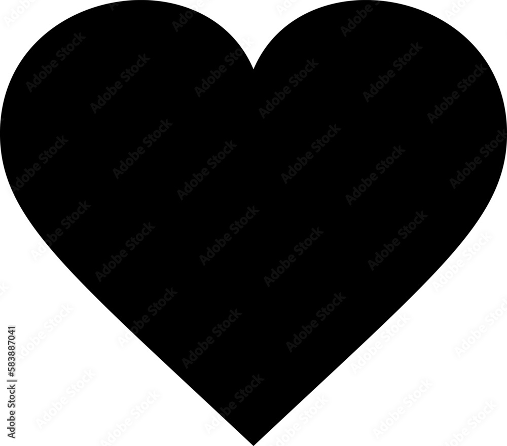 Black vector heart icon as concept of love, flat design style Black vector heart icon as concept of love, flat design style