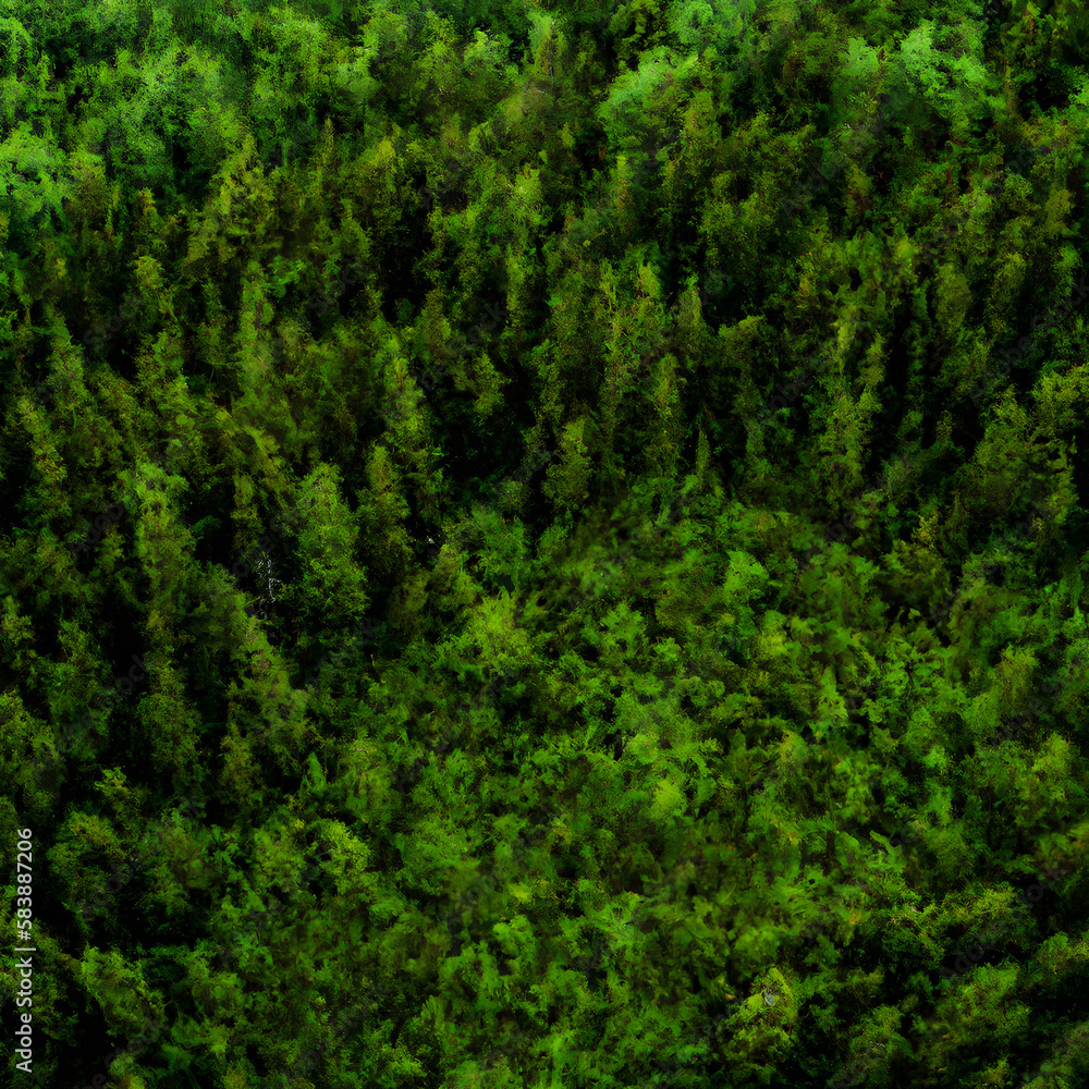 Aerial view of a dark green boreal forest Aerial view of a dark green boreal forest