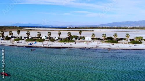 Shooting from the top . Italy Sardinia Beach. Spiaggia di Putzu Idu photo