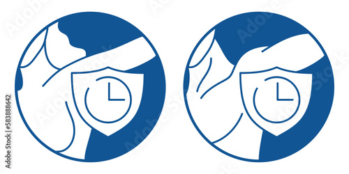 Long-lasting antiperspirant icons - male, female