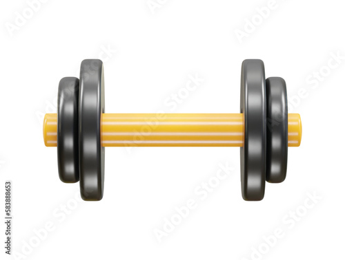 Dumbell icon 3d rendering illustration vector