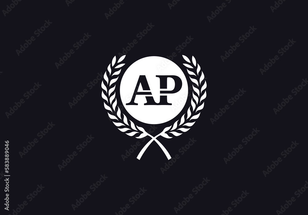 Laurel wreath logo and laurel wreath circle leaf icon design with letters. Laurel wreath leaf circle favicon and icon Laurel wreath logo and laurel wreath circle leaf icon design with letters. Laurel wreath leaf circle favicon and icon