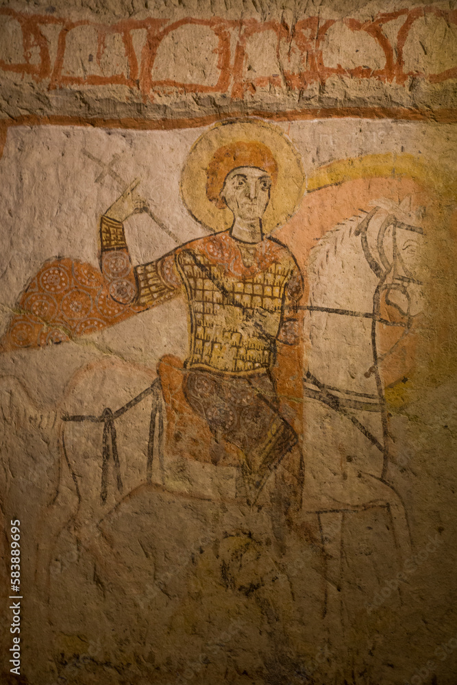 Fresco, St. Basil Chapel, Goreme Open-Air Museum, Goreme, Nevsehir, Anatolia, Turkey Minor Fresco, St. Basil Chapel, Goreme Open-Air Museum, Goreme, Nevsehir, Anatolia, Turkey Minor