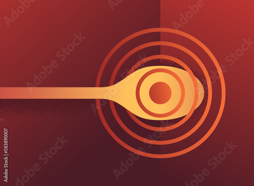 High inflammatory foods - spoon with pain circles