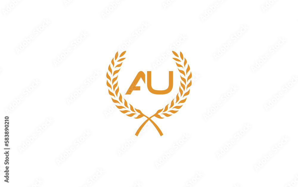 Laurel wreath logo and laurel wreath circle leaf icon design with letters. Laurel wreath leaf circle favicon and icon Laurel wreath logo and laurel wreath circle leaf icon design with letters. Laurel wreath leaf circle favicon and icon