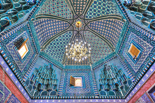 Ceiling, Kusan Ibn Abbas Complex, Shah-I-Zinda, UNESCO World Heritage Site, Samarkand photo