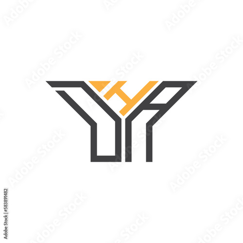 DHA letter logo creative design with vector graphic, DHA simple and modern logo.