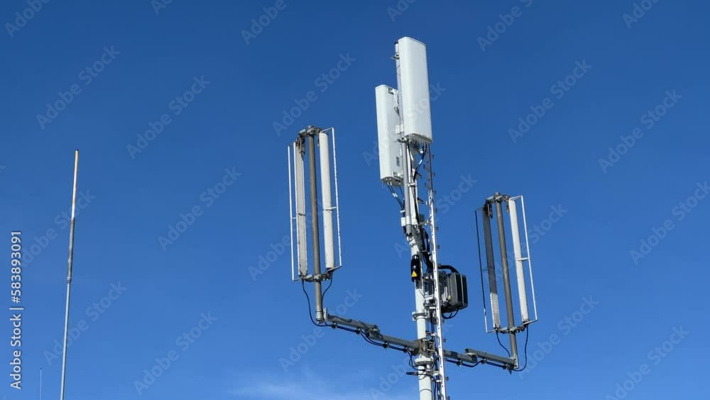 cellular communication tower with equipment cellular communication tower with equipment