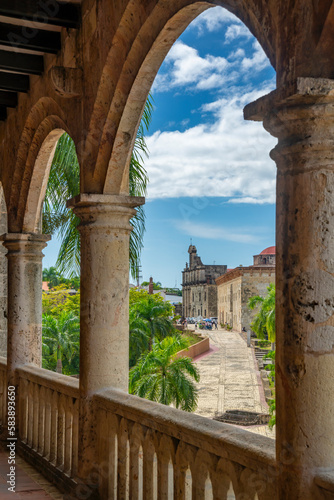 View of Pantheon of the Fatherland from Alcazar de Colon, UNESCO World Heritage Site, Santo Domingo