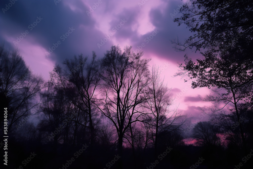 aesthetic purple sky background landscape Generative AI aesthetic purple sky background landscape Generative AI