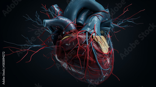 Human heart anatomy. Generative Ai