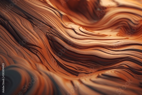 abstract background featuring a 3D wood texture in warm earthy tones. generative ai