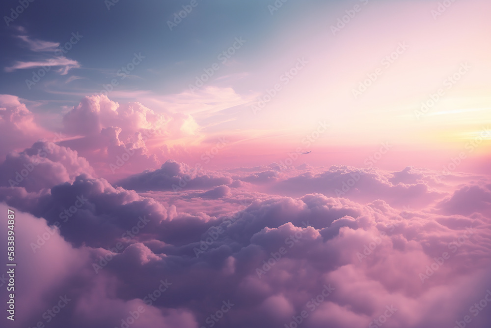 aesthetic purple sky background Generative AI