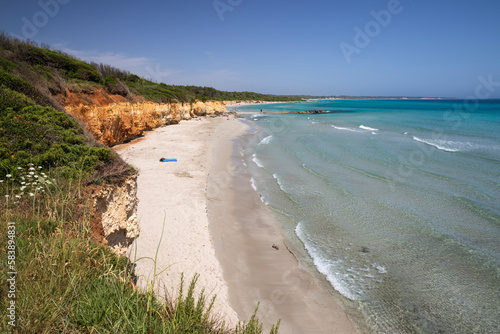 Baia dei Turchi beach in summer, near Otranto, Lecce province, Puglia photo