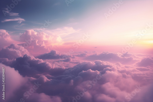aesthetic purple sky background Generative AI