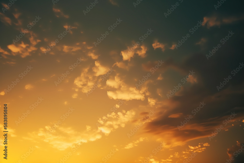 cloudy sky orange landscape background Generative AI