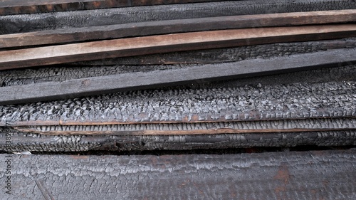 Wallpaper Mural portrait of a pile of burnt wood Torontodigital.ca