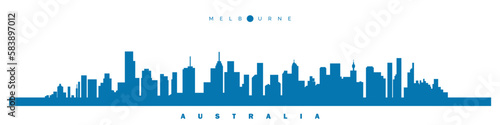 Melbourne city skyline vector illustration  Australia