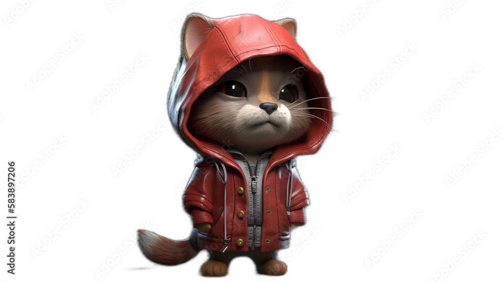 Red Hood Kitty, Image Ai Generated