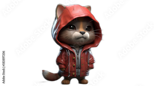 Red Hood Kitty  Image Ai Generated