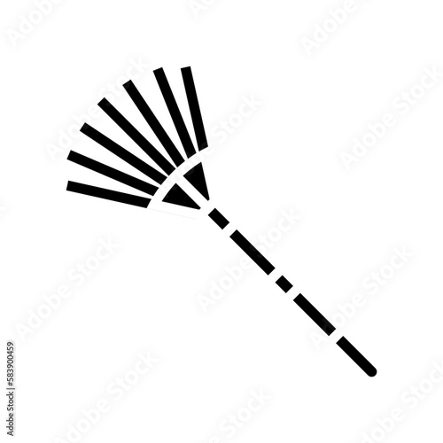 rake garden tool glyph icon vector illustration