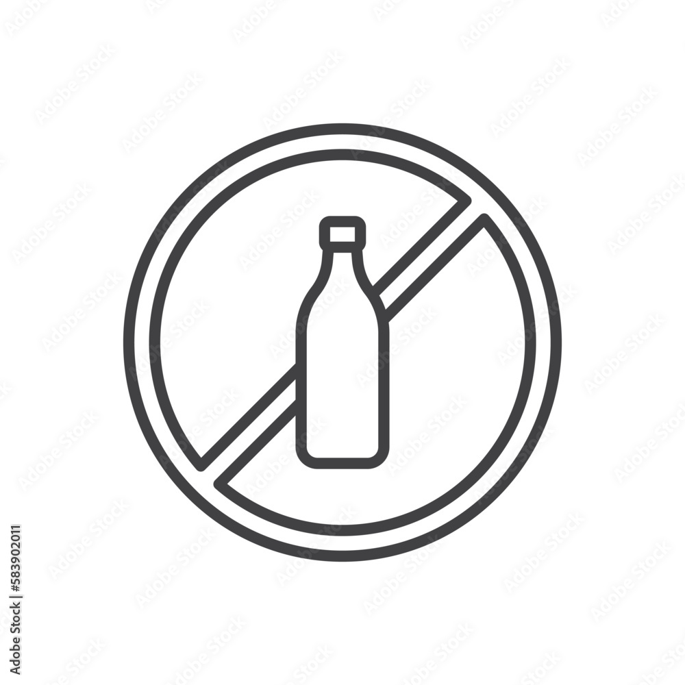 No Plastic Bottle Icon No Plastic Bottle Icon