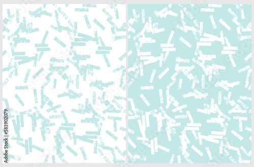 Abstract Hand Drawn Geometric Vector Patterns. Brush Chaotic Lines Isolated on a Pastel Blue and White Background. Irregular Geometric Repeatable Vector Print ideal for Fabric  Wrapping Paper.