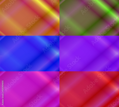 six sets of abstract background. shiny, gradient, blur, modern and colorful. yellow, green, blue, purple, pink and red. great for backdrop, wallpaper, banner, cover, poster, landing page or homepage