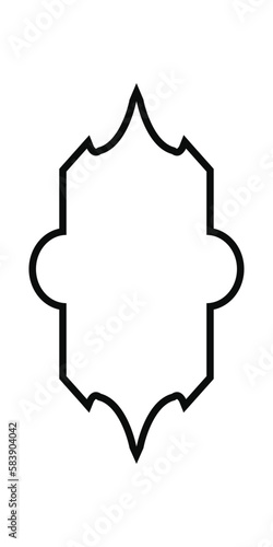 Islamic Vintage Frame. Islamic style border and frame design template vector element. Suitable for the design elements of Ramadan posters, Eid Mubarak greeting cards, and copy space for Islamic quote