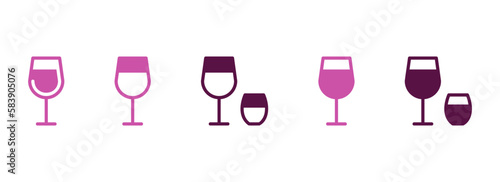 Simple vector icon on a theme wine glass