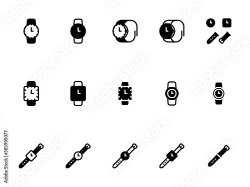 Simple vector icon on a theme wrist watch