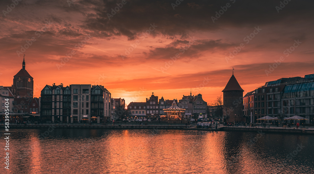 sunset over gdansk 