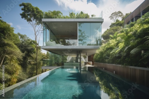 Stunning modern glass house...