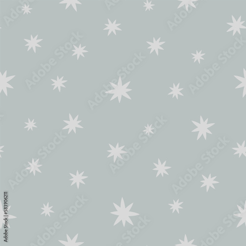 Grey seamless pattern with grey stars
