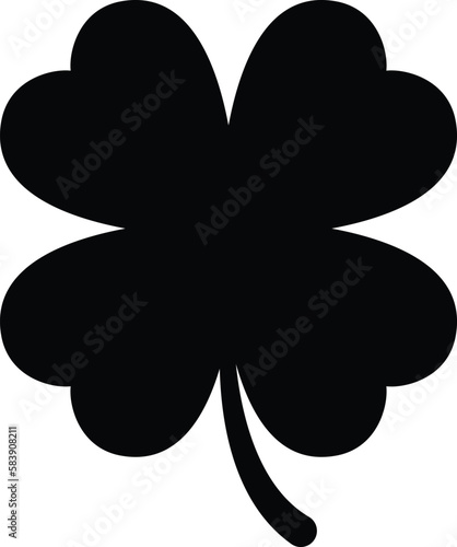 Four leaf clover shape vector illustration. St. Patrick shamrock.