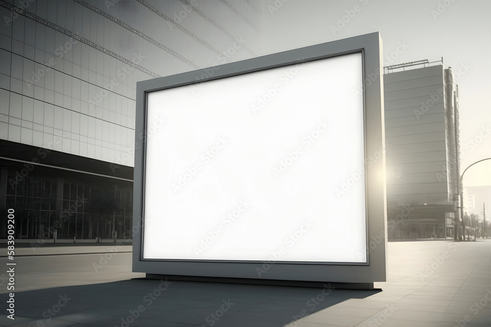 Large blank outdoor billboard template with white copy space. mockup