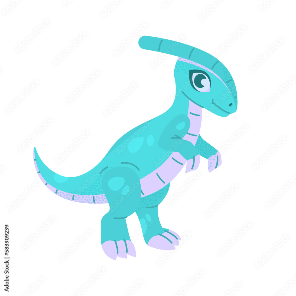 Fototapeta premium Cute cartoon dinosaur isolated on a white background.
